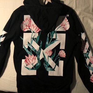 Off-White Flower Hoodie Pullover XS unisex